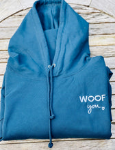 Load image into Gallery viewer, Air Force Blue Woof You Hoodie