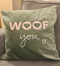 Load image into Gallery viewer, Grey Woof You Cushion