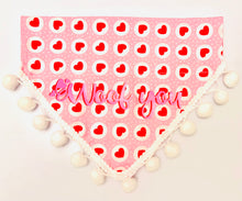 Load image into Gallery viewer, Pink and hearts bandana
